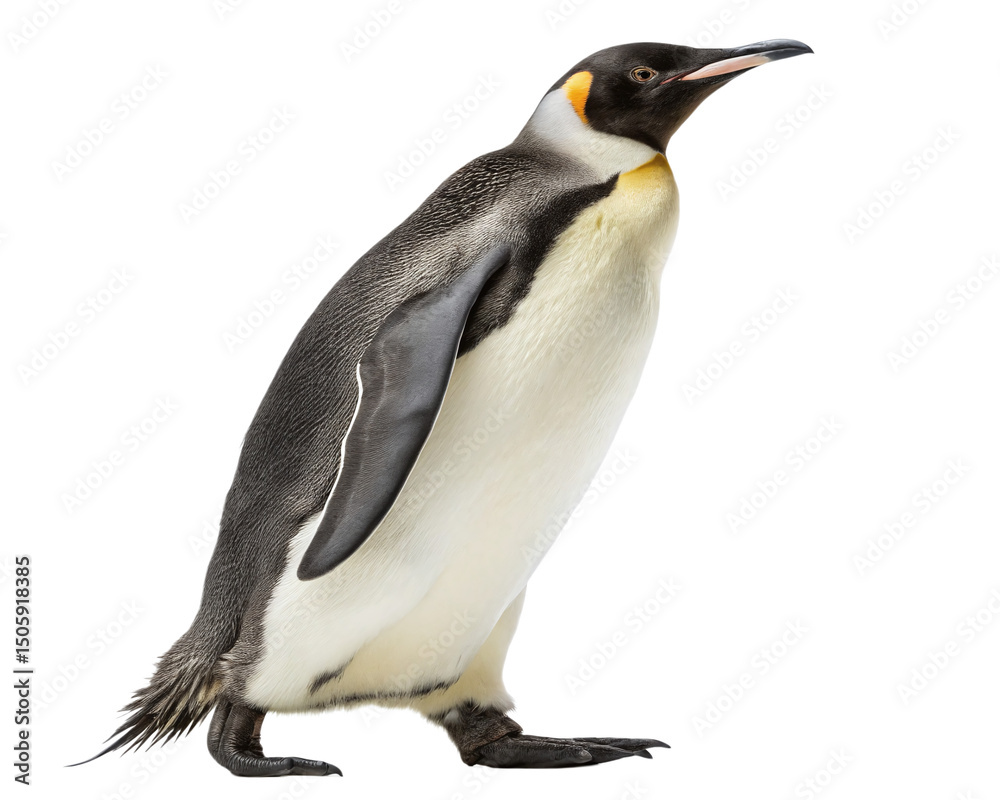 Fototapeta premium King Penguin Standing Tall Isolated on isolated Background
