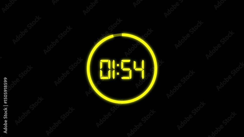2 minutes countdown, 2 minute timer countdown animation, suitable for concepts animation on 2 minutes countdown on black background. Circle 120 seconds countdown timer animation with alpha channels