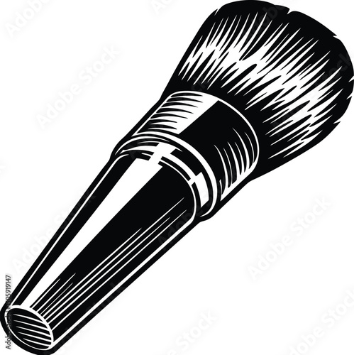 Elegant Makeup Brush: a professional makeup brush stands out against the light, showcasing its sleek design and artistry.