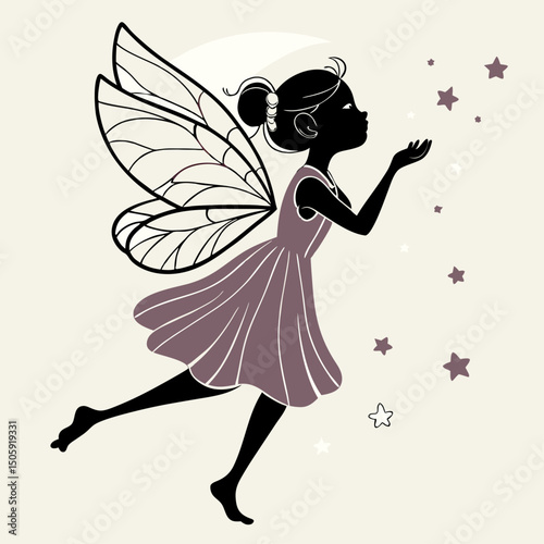 Whimsical fairy shapes are perfect for prints, stickers, or icons.