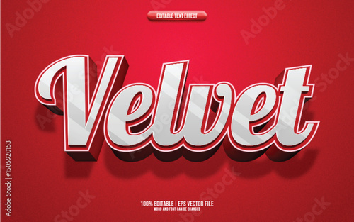 Red Velvet 3D editable text effect