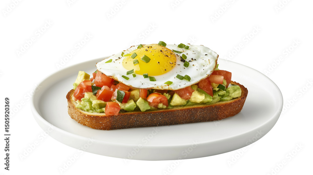 Avocado Toast Topped with Tomato and Fried Egg Avocado Toast Topped with Tomato and Fried Egg