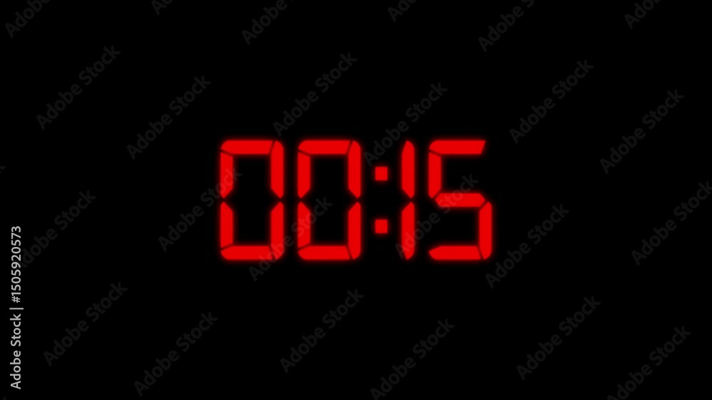 Countdown timer from 20 to 0 seconds real time. Modern flat design of countdown animation isolated on transparent background with alpha channel, 20 second countdown Animation background, 20 seconds 