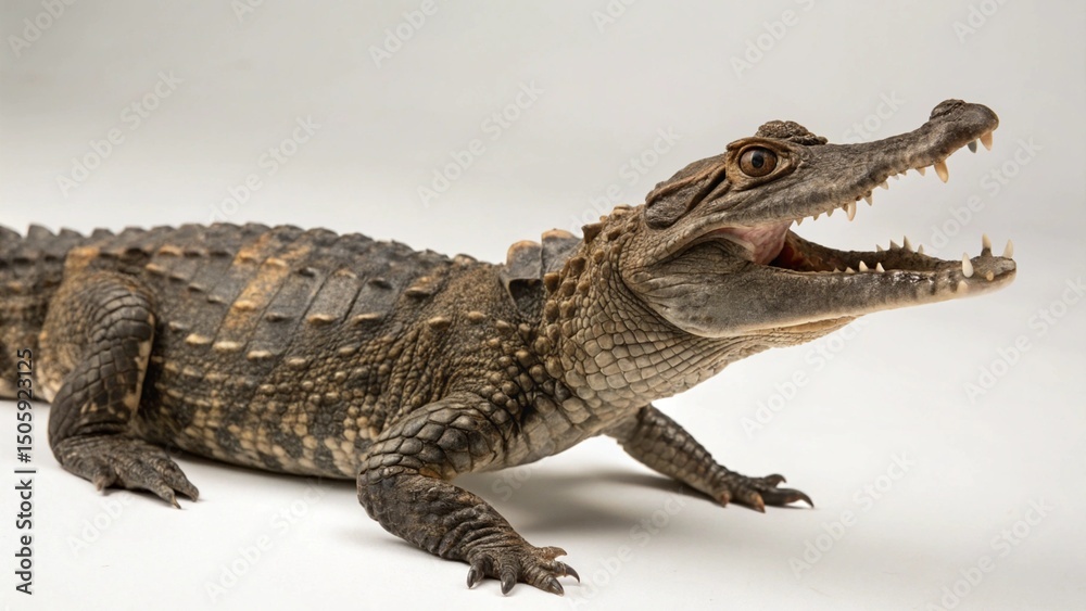 Naklejka premium Dwarf Crocodile on studio background
