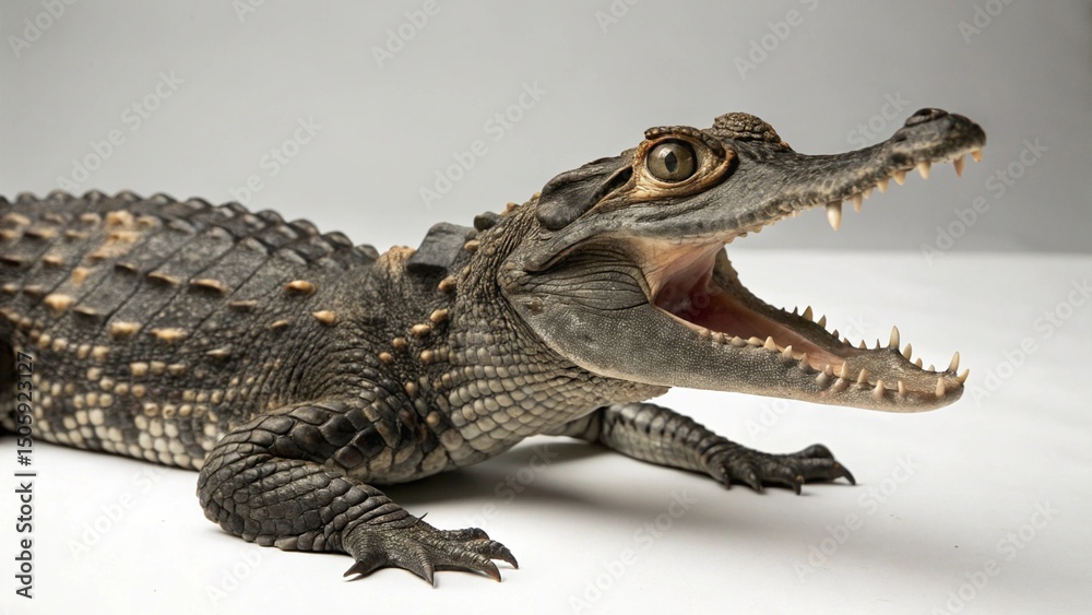 Fototapeta premium Dwarf Crocodile on studio background