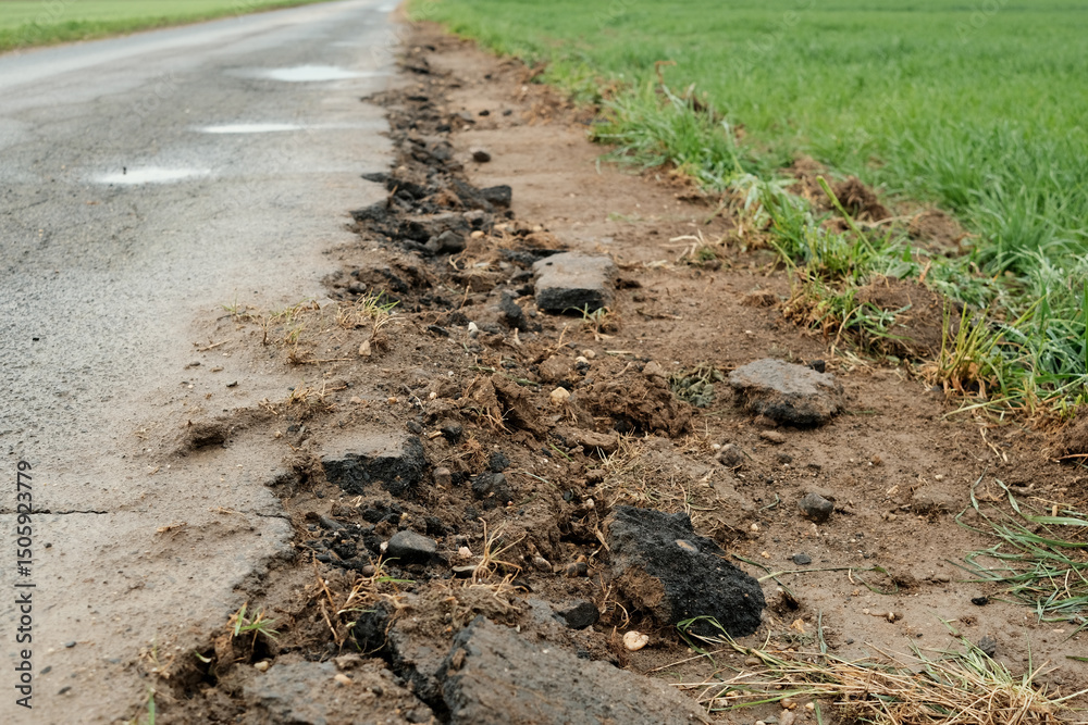 custom made wallpaper toronto digitalA road with a large crack in it and a grassy area next to it