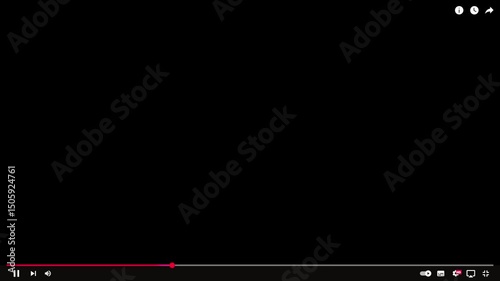 YouTube Desktop Animation - Fullscreen YT Player UI Overlay (Black Multiply Overlay Background) – Horizontal Layout Web Interface Mockup for Campaign Assets and Sizzle Reel Content