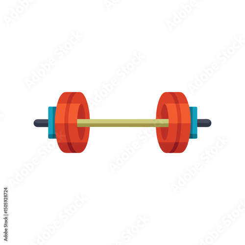 Gym Barbell Vector Illustration on White Background