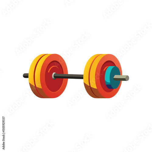 Gym Barbell Vector Illustration on White Background