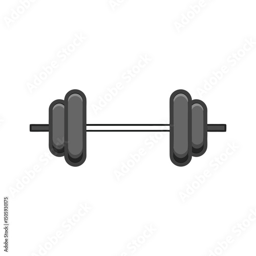 Gym Barbell Vector Illustration on White Background