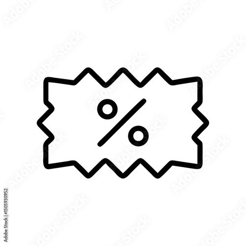 Discount Coupon Line Icon for Sale, Promotion, and Offer Concepts