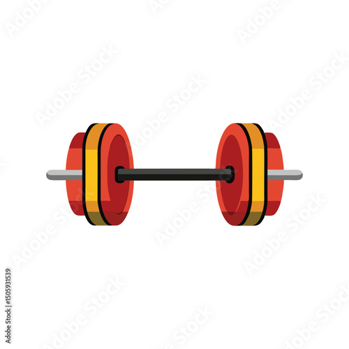 Gym Barbell Vector Illustration on White Background