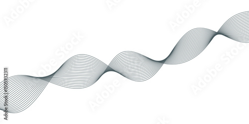 abstract Grey wave line background on white background.	