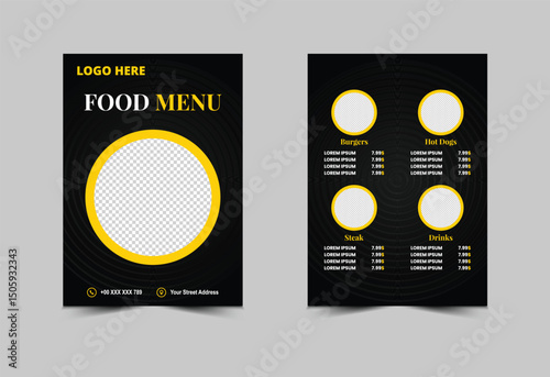 Fast Food Flyer Menu Template Design Vector Illustration