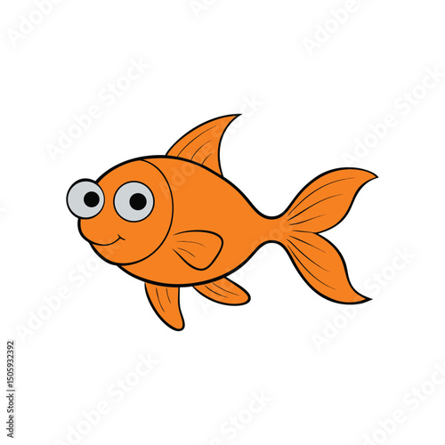 funny gold fish vector