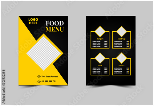 Menu Burgers Design Template Fast Food Flyer Vector Illustration