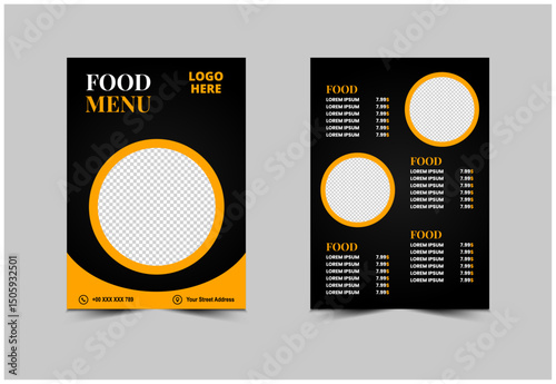 Food Menu Template Design Fast Food Flyer Vector Illustration