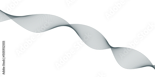 abstract Grey wave line background on white background.	