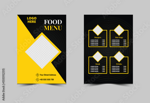 Menu Burgers Design Template Fast Food Flyer Vector Illustration