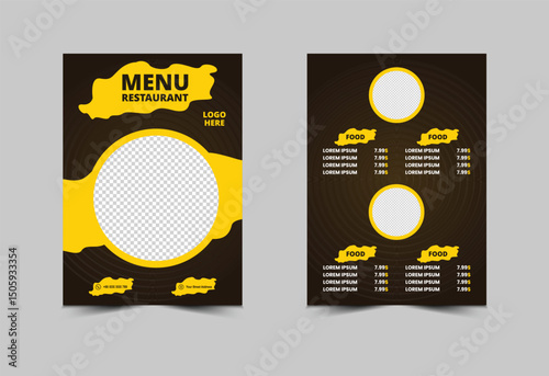 Menu Restaurant Food Template Design Fast Food Flyer Vector Illustration