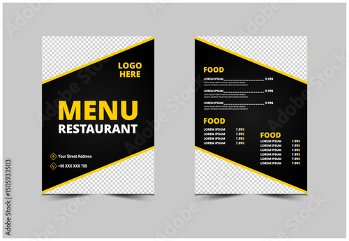 Restaurant Menu Design Template Fast Food Flyer Vector Illustration