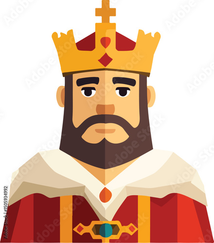 King Vector Illustration on Transparent Background
