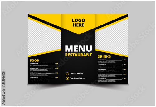 Menu Restaurant Food Template Design Fast Food Flyer Vector Illustration