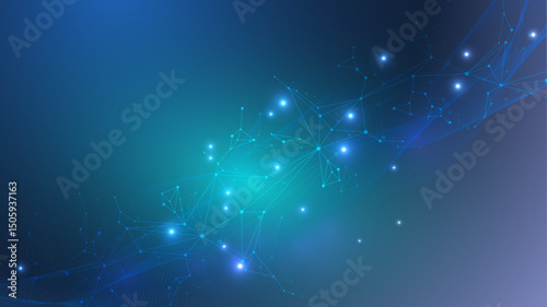 Global network connection. Global business. Social network communication. Internet technology. Vector illustration