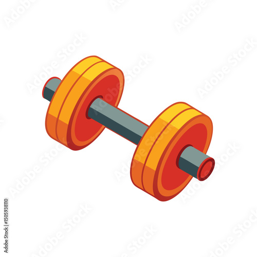 Gym Dumbbell Vector Illustration on White Background