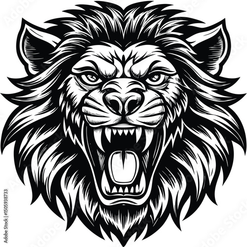 Roaring lion head graphic (2)
