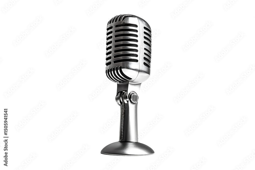 Fototapeta premium Silver mic isolated on transparent background
