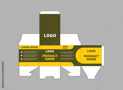 Packaging Design Template Product Brown And Yellow With Logo Brand Name Product Vector Illustration