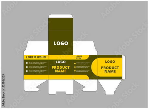 Packaging Design Template Product Brown And Yellow With Logo Brand Name Product Vector Illustration