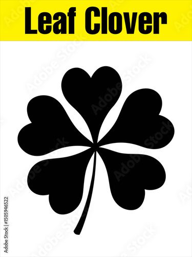 Four Leaf Clover Silhouette for Good Luck
