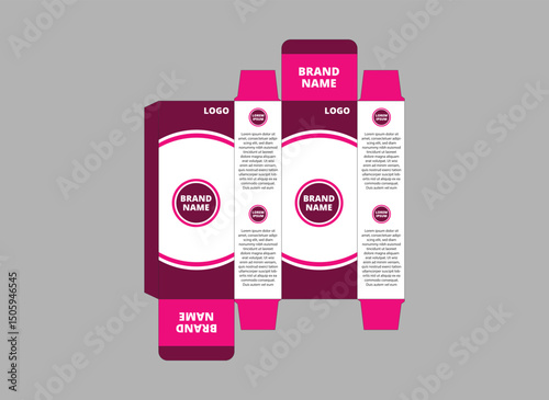 Packaging Design Template Product Pink And Purple With Logo Brand Name Product Vector Illustration