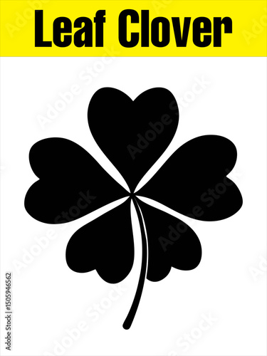 Four Leaf Clover Silhouette for Good Luck