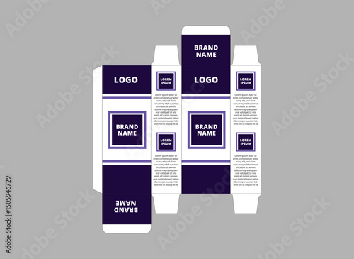 Packaging Design Template Product Purple With Logo Brand Name Product Vector Illustration