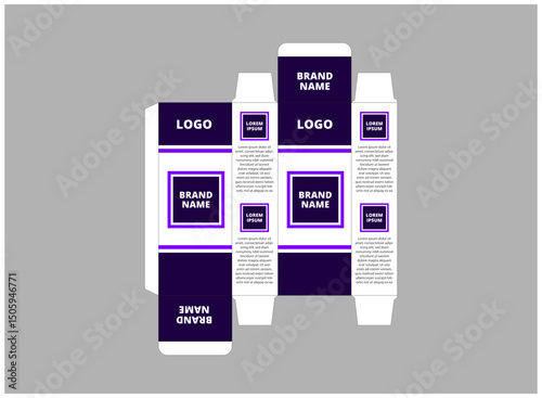 Packaging Design Template Product Purple With Logo Brand Name Product Vector Illustration