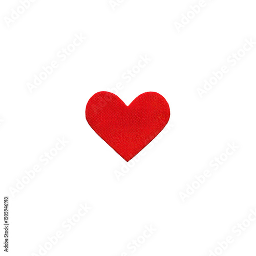 Vibrant red heart symbol on plain transparency background, conveying love and affection. simple design emphasizes heart shape and color, making it striking and emotive image