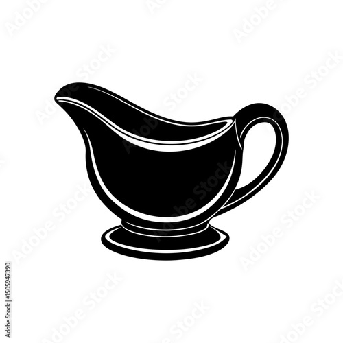 Vector illustration of Gravy boat silhouette.