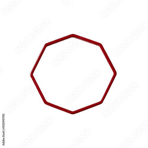 Red octagon shape vector illustration for geometric design projects and educational resources, isolated art