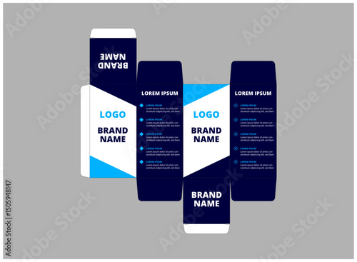 Packaging Template Design Product Blue And Cyan With Logo Brand Name Product Vector Illustration