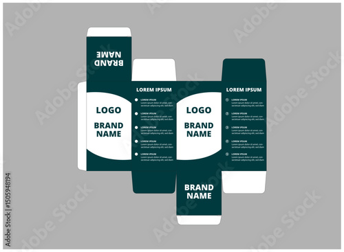 Packaging Template Design Product Green With Logo Brand Name Product Vector Illustration