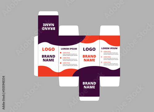 Packaging Template Design Product Orange And Purple With Logo Brand Name Product Vector Illustration