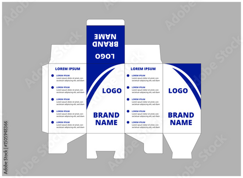 Packaging Template Design Product Blue Color With Logo Brand Name Product Vector Illustration