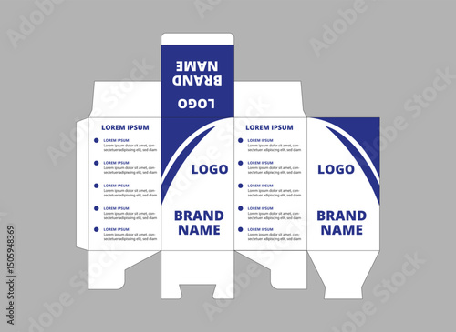 Packaging Template Design Product Blue Color With Logo Brand Name Product Vector Illustration