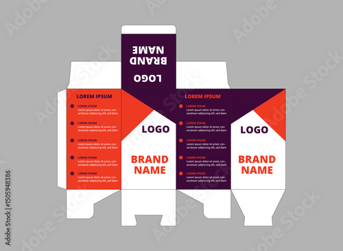 Packaging Template Design Product Purple And Orange With Logo Brand Name Product Vector Illustration