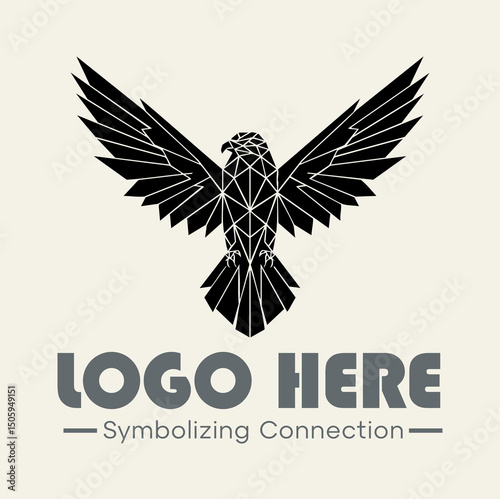 Bold Eagle Silhouette Logo - Flat Vector Icon for Power and Freedom