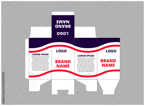 Packaging Template Design Product Purple And Pink With Logo Brand Name Product Vector Illustration