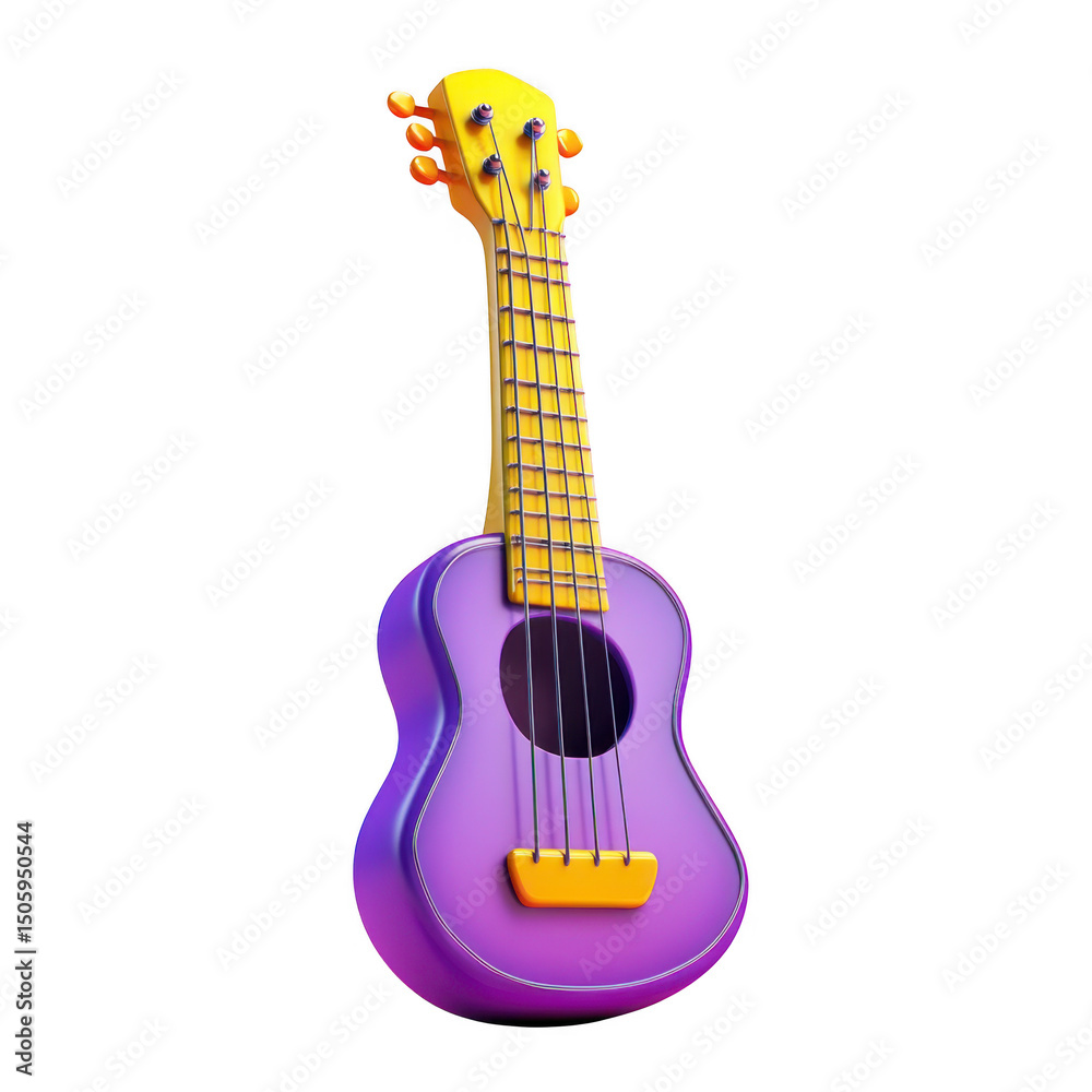Obraz premium Purple ukulele isolated on transparent background